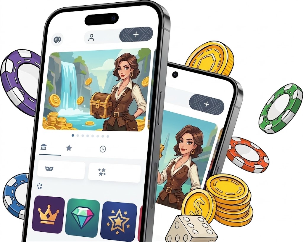Mobile casino interface illustration